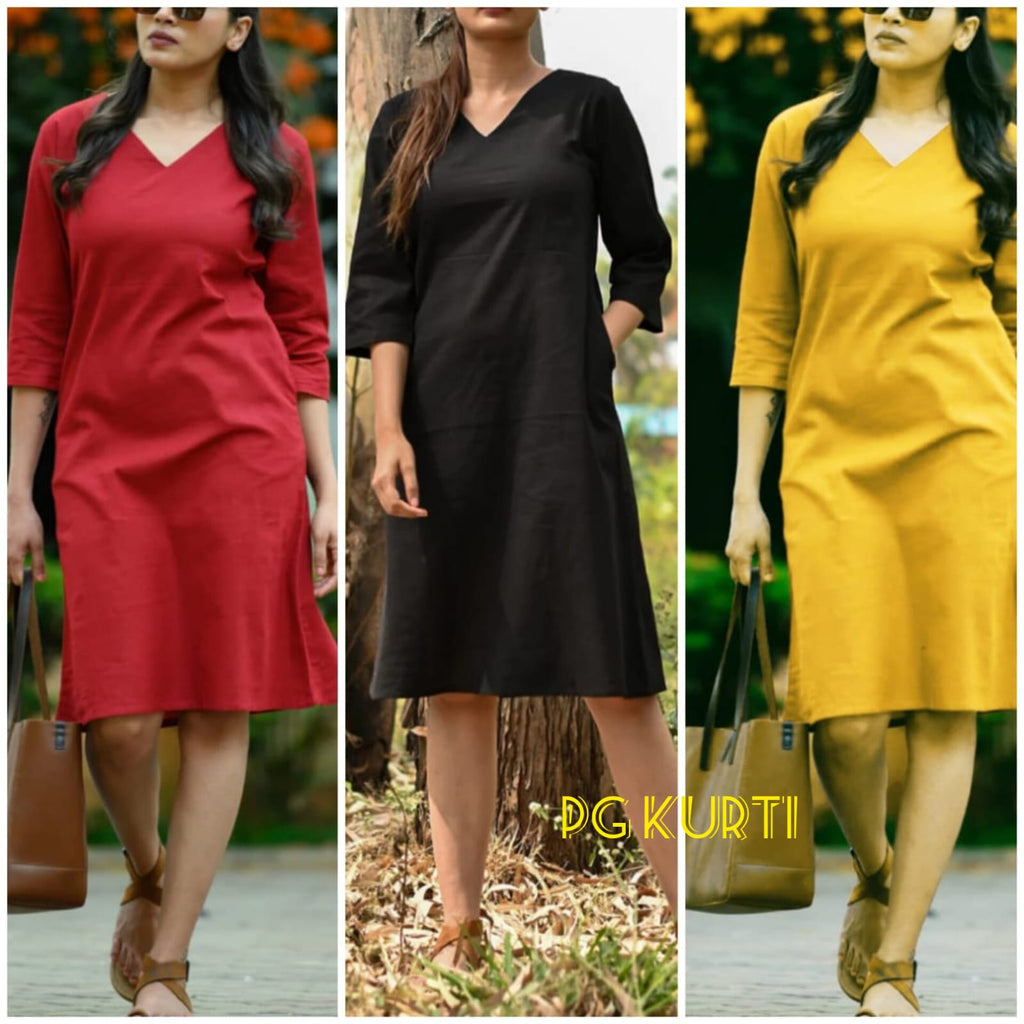 One Peice Cotton Flex Dress For Casual And Formal Wear