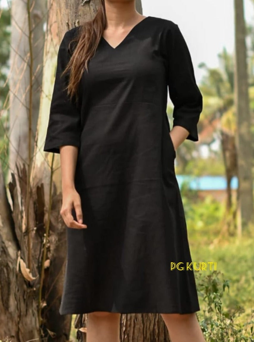 One Peice Cotton Flex Dress For Casual And Formal Wear