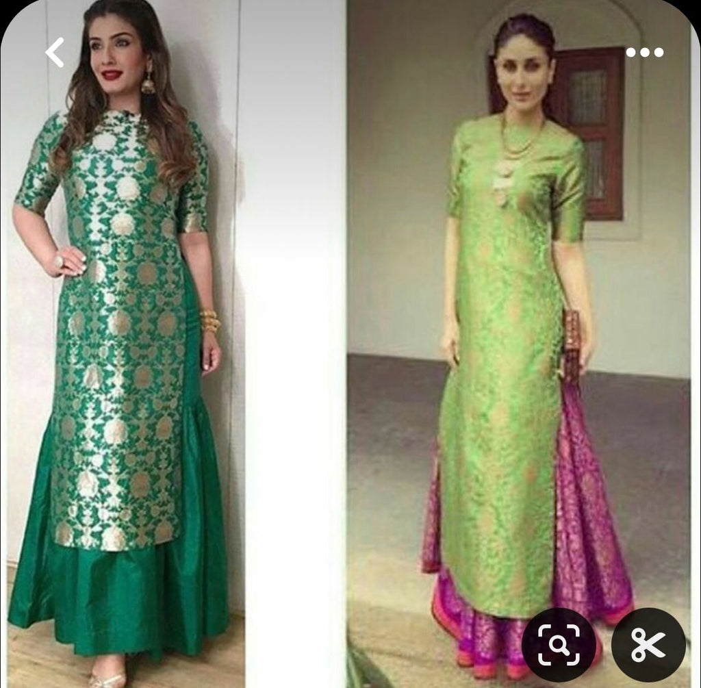 Handwoven Banarasi Brocade Kurta With Sharara An Gota Work Dupatta