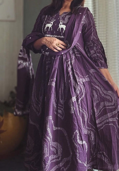 Pure Cotton 3 Piece Suit Set With Dupatta