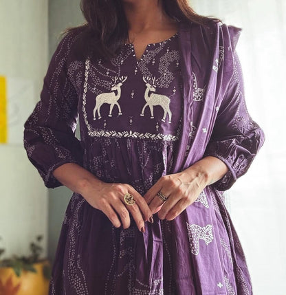 Pure Cotton 3 Piece Suit Set With Dupatta