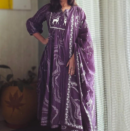 Pure Cotton 3 Piece Suit Set With Dupatta