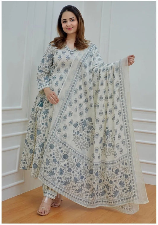 Boho Chic Anarkali Set With Afghan Pants