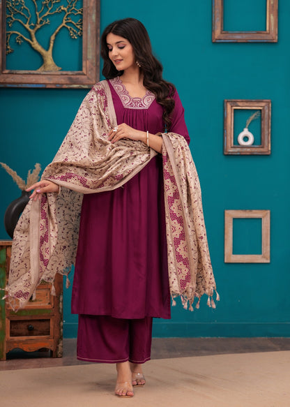 Premium Neck Embroidered Modal Perfection 3 Piece Set