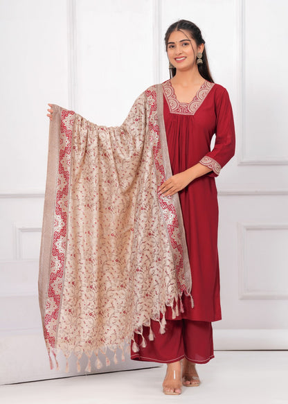 Premium Neck Embroidered Modal Perfection 3 Piece Set