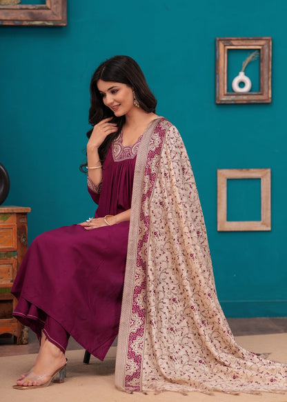 Premium Neck Embroidered Modal Perfection 3 Piece Set