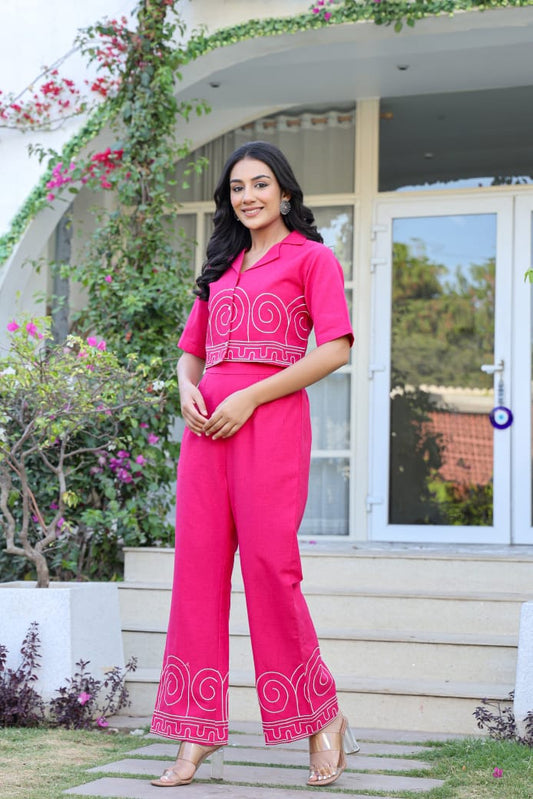 Voguish Cotton Embroidered Cord Sets