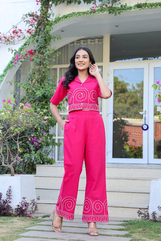Voguish Cotton Embroidered Cord Sets