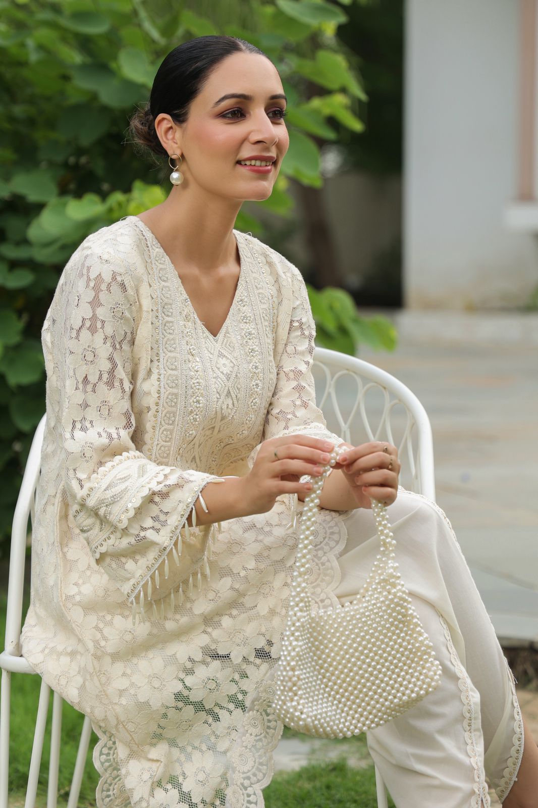 COTTON NET CORTSET IN UPDOWN PATTERN