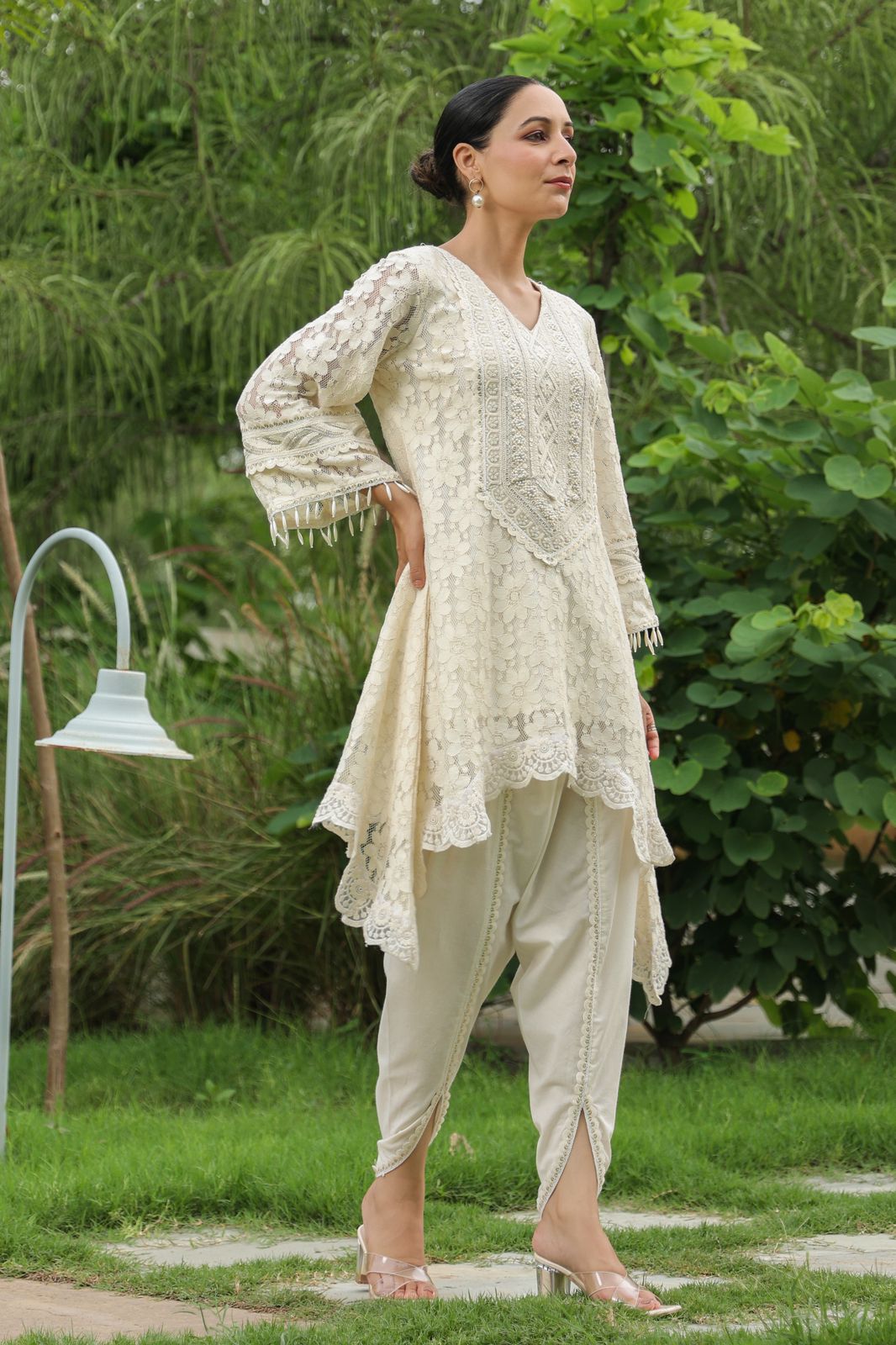 COTTON NET CORTSET IN UPDOWN PATTERN