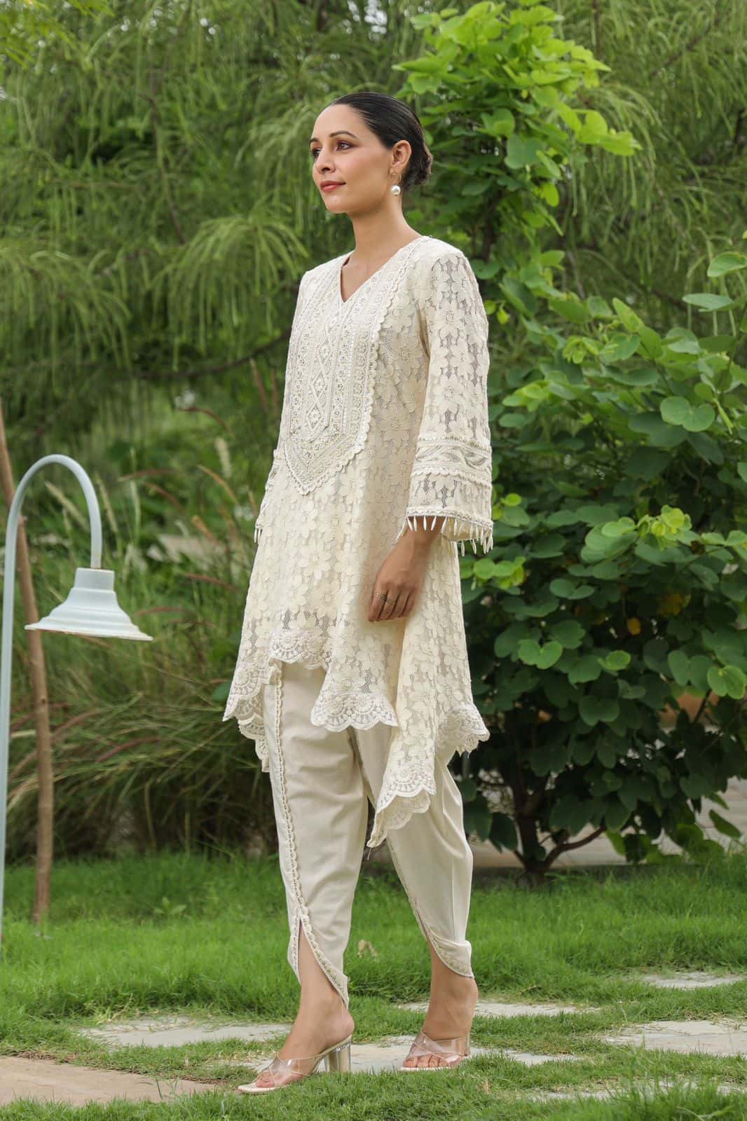 COTTON NET CORTSET IN UPDOWN PATTERN