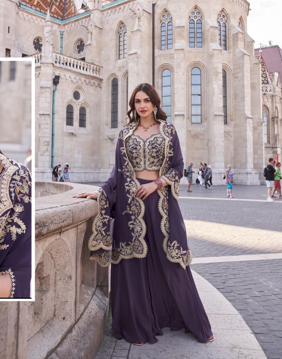 FESTIVE AND PARTY WEAR INDOWESTERN THREE PC SET  PERFECT FOR WEDDINGS