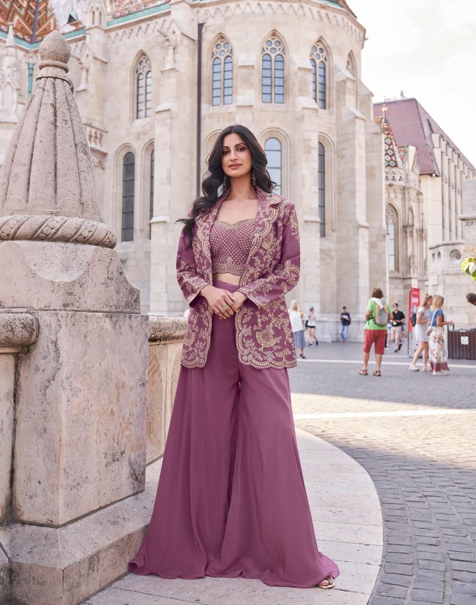 FESTIVE AND PARTY WEAR INDOWESTERN THREE PC SET  PERFECT FOR WEDDINGS