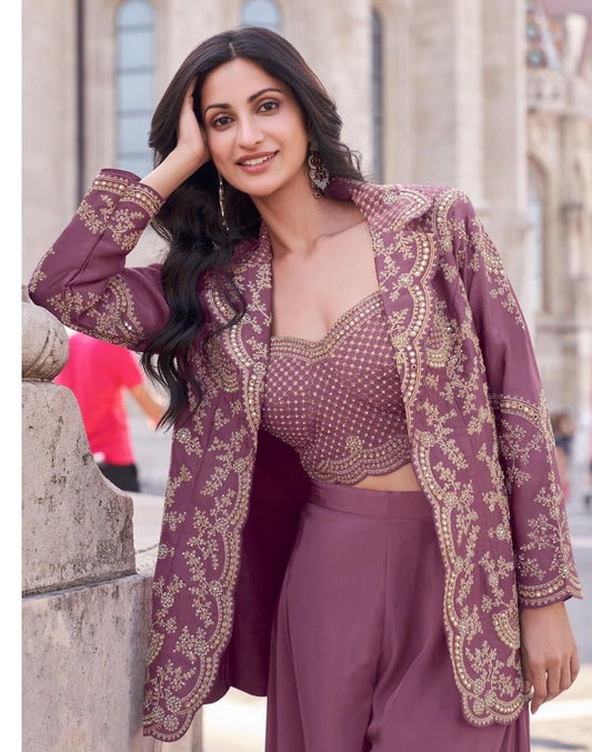 Festive And Party Wear Indowestern Three Pc Set  Perfect For Weddings