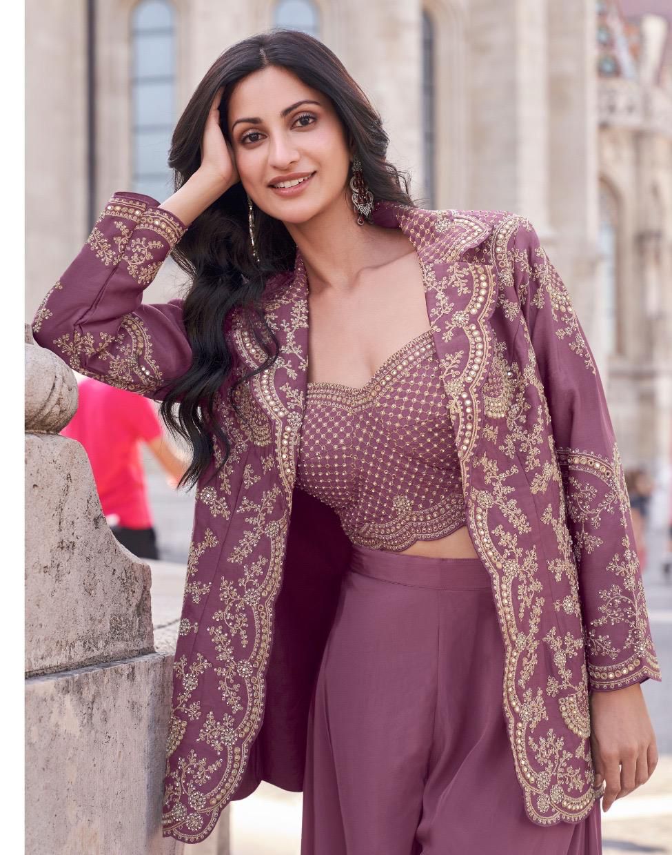 Festive And Party Wear Indowestern Three Pc Set  Perfect For Weddings