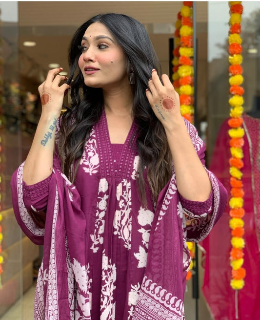 Heavy Cotton Party Wear Suit Set