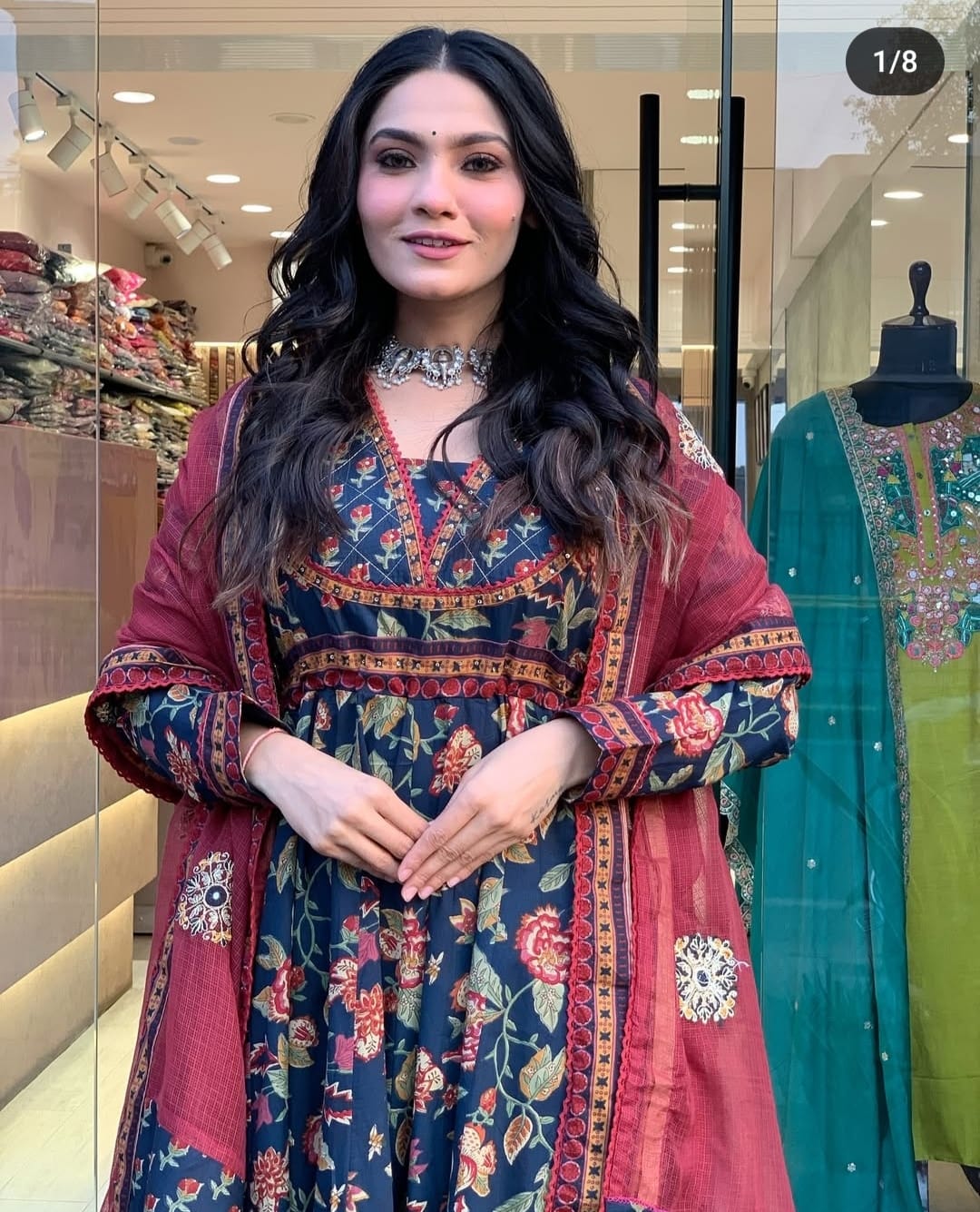 Heavy Cotton Party Wear Suit Set With dupatta