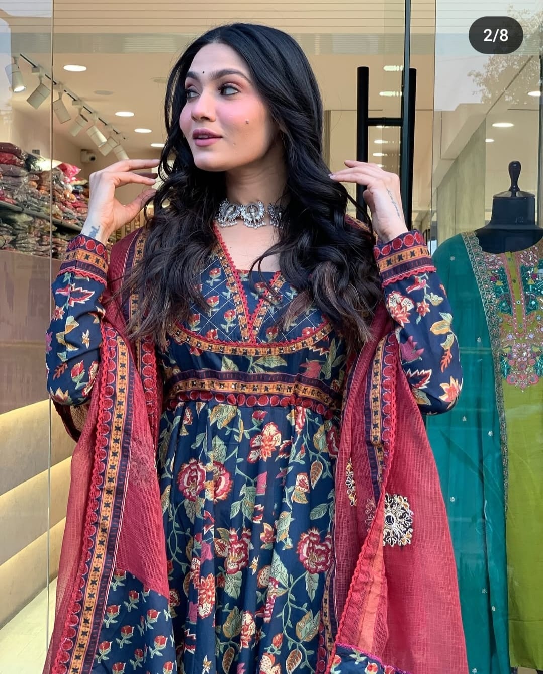 Heavy Cotton Party Wear Suit Set With dupatta