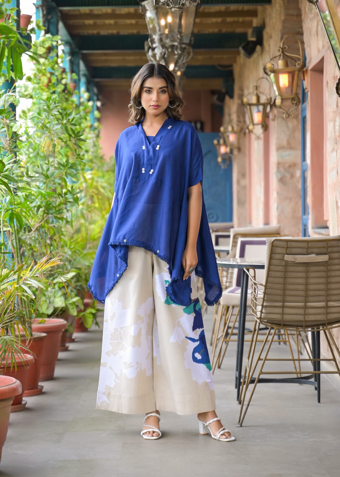 Kaftan Style Top & Flared Pants Set “ Modern Elegance Redefined