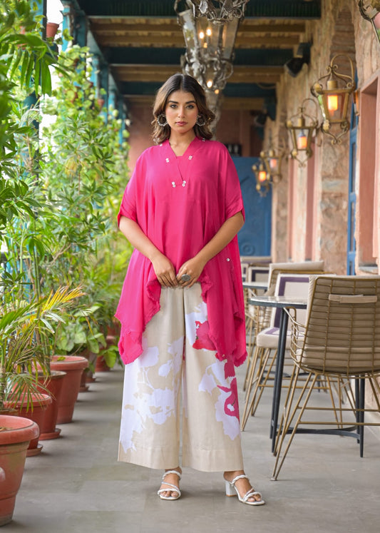 Kaftan Style Top & Flared Pants Set “ Modern Elegance Redefined