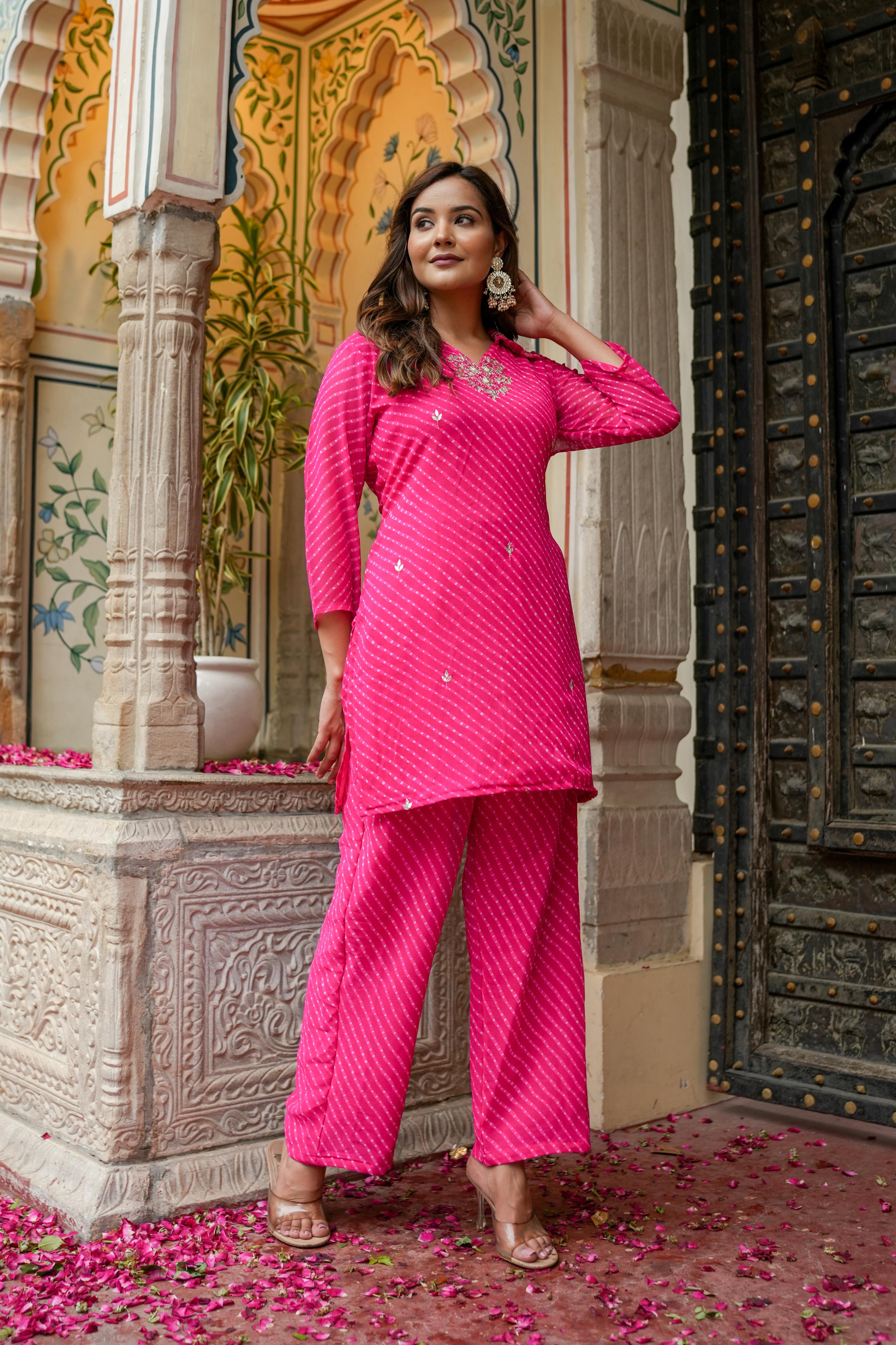 Pure Georgette Lehriya 2 Piece Set