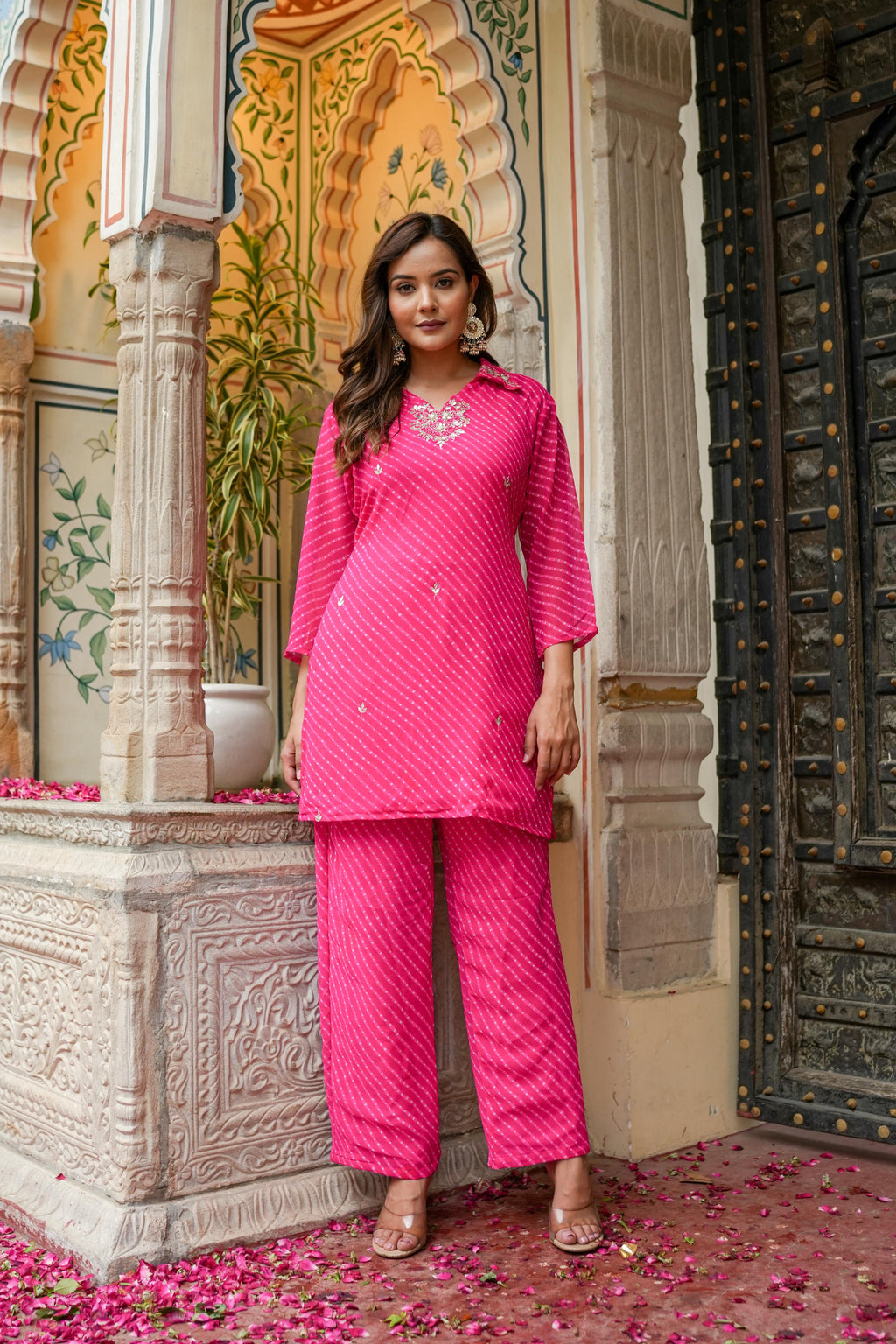 Pure Georgette Lehriya 2 Piece Set