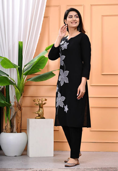 Pure Cotton Flower Print 2 Pcs Set