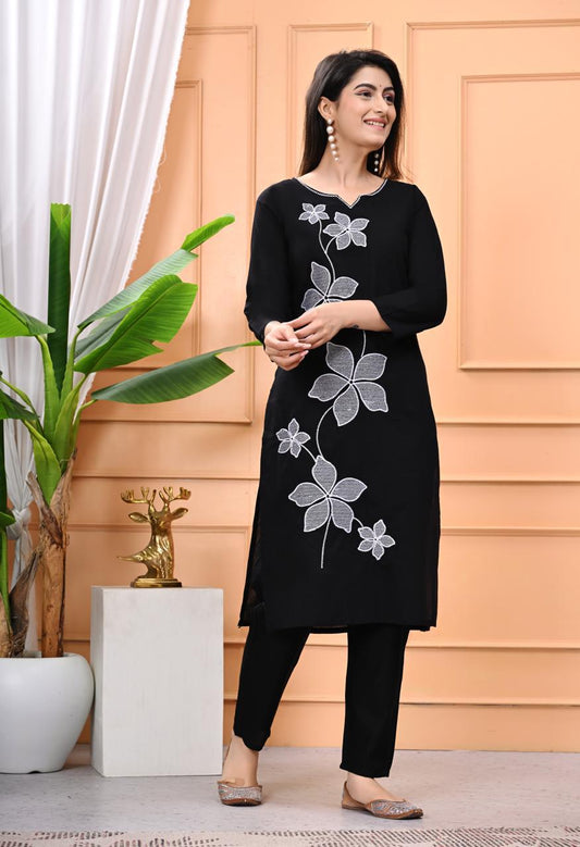 Pure Cotton Flower Print 2 Pcs Set