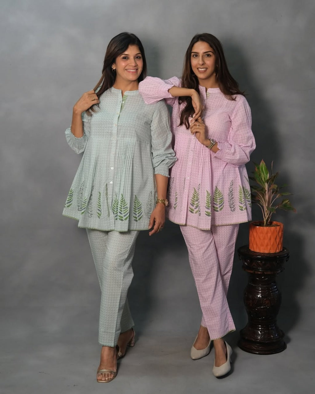 Pure Cotton Co-Ord Set With Embroidery Work