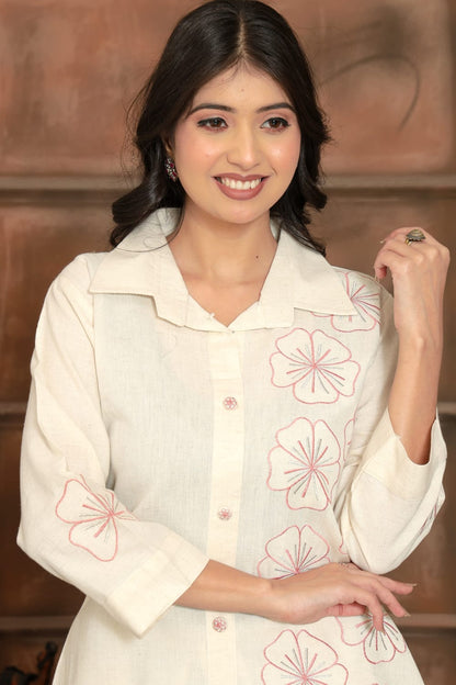 Heavy Cotton Flex Flower Work Co-Ord Set