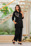 Heavy Cotton Black Beads And Thread Work Co-Ord Set