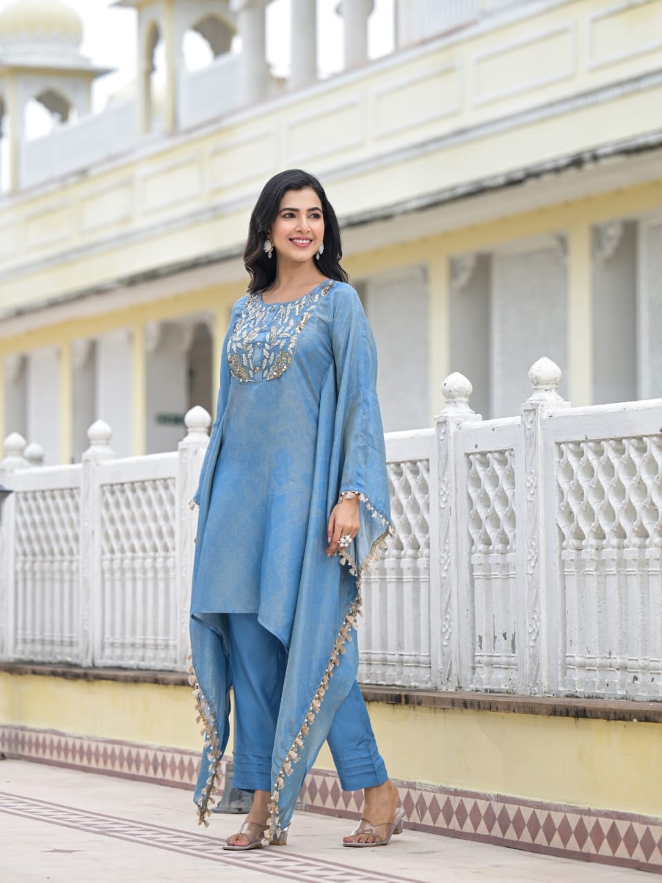 Heavy Shimmer Muslin Kaftan Set