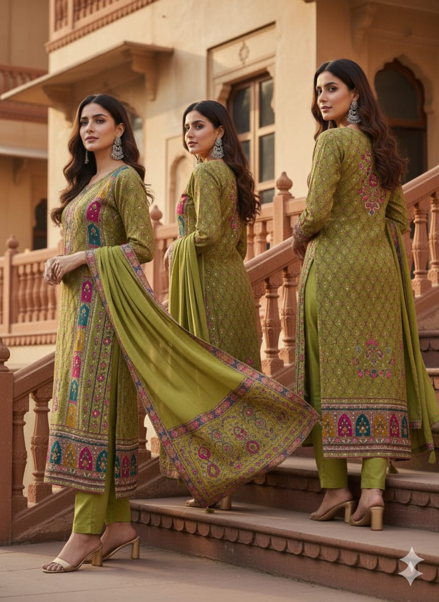 Heavy Dolla Silk 3 Piece Set With Beautiful Dupatta