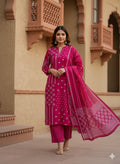 Pure Cotton 3 Piece Set With Dupatta