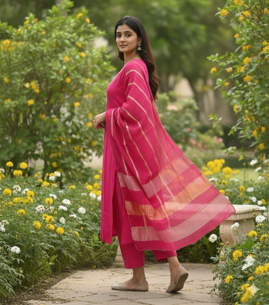 Heavy Work 3 Piece Set With Dupatta