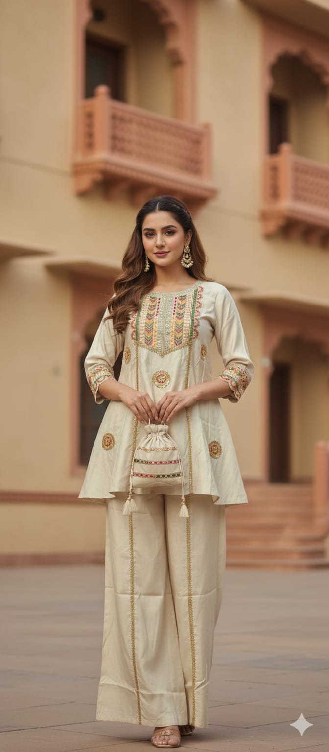 Beautiful Co-Ord Set With Heavy Work