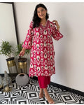 Pure Cotton Kurta And Pant Set With Beautiful Prints