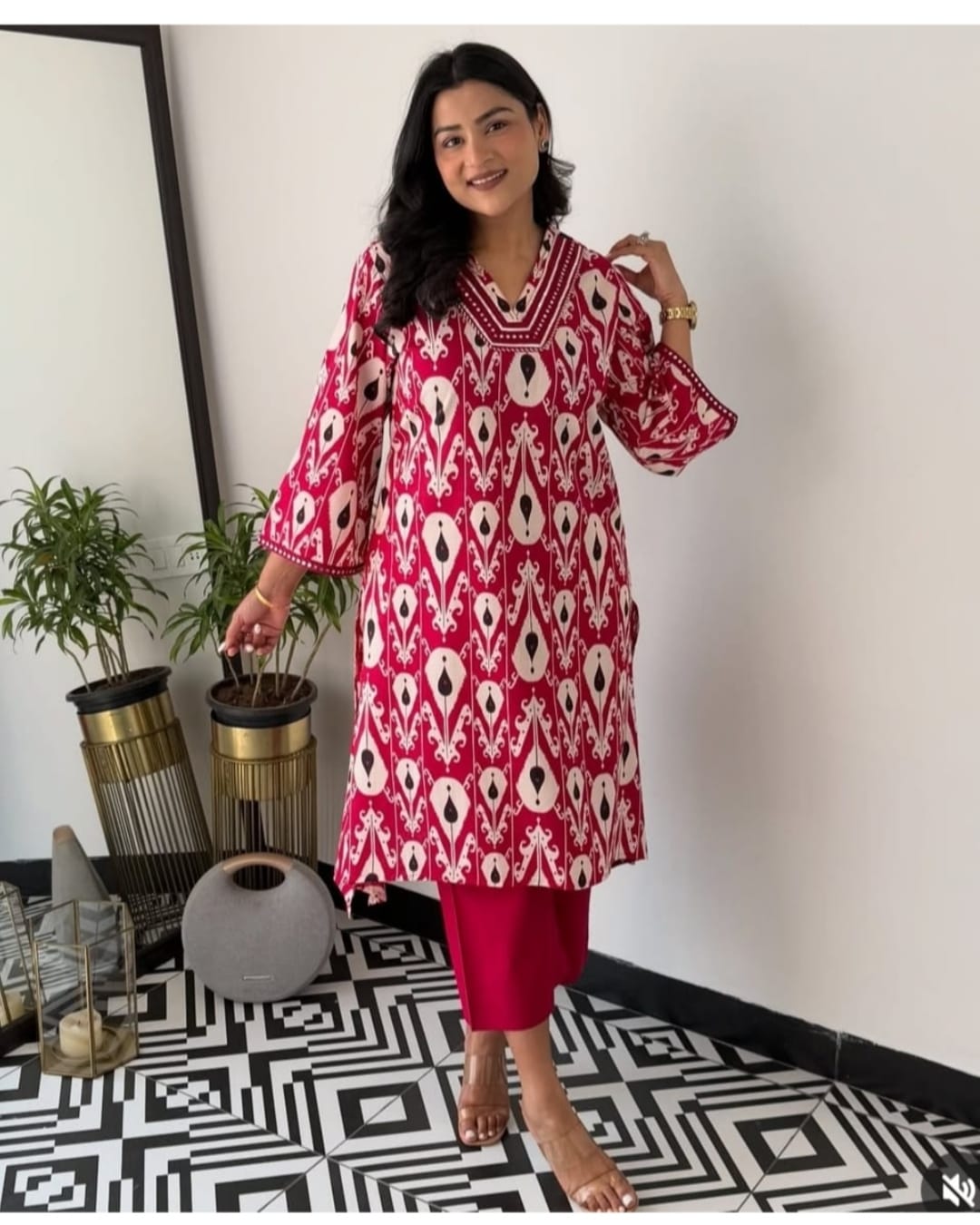 Pure Cotton Kurta And Pant Set With Beautiful Prints