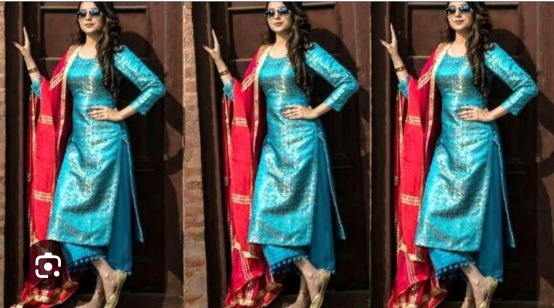 Brocade 3 Piece Suit Set With Heavy Dupatta