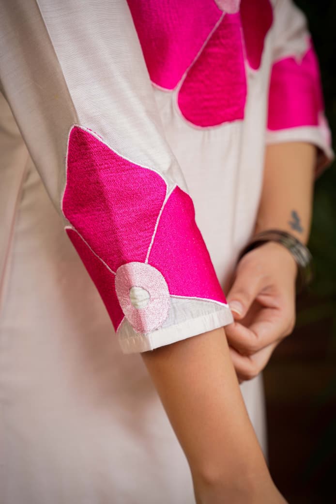 Silk-Blend Appliqué Palazzo Set