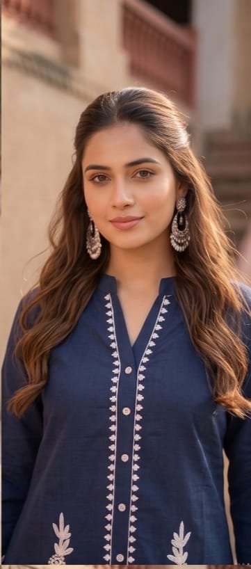 Embroidered Cotton-Linen Co-ord Set with Pockets