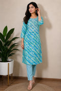 Leheriya Georgette Kurta | Silver Zari Gota Patti Embroidered Yoke | Jaipur Trendzz