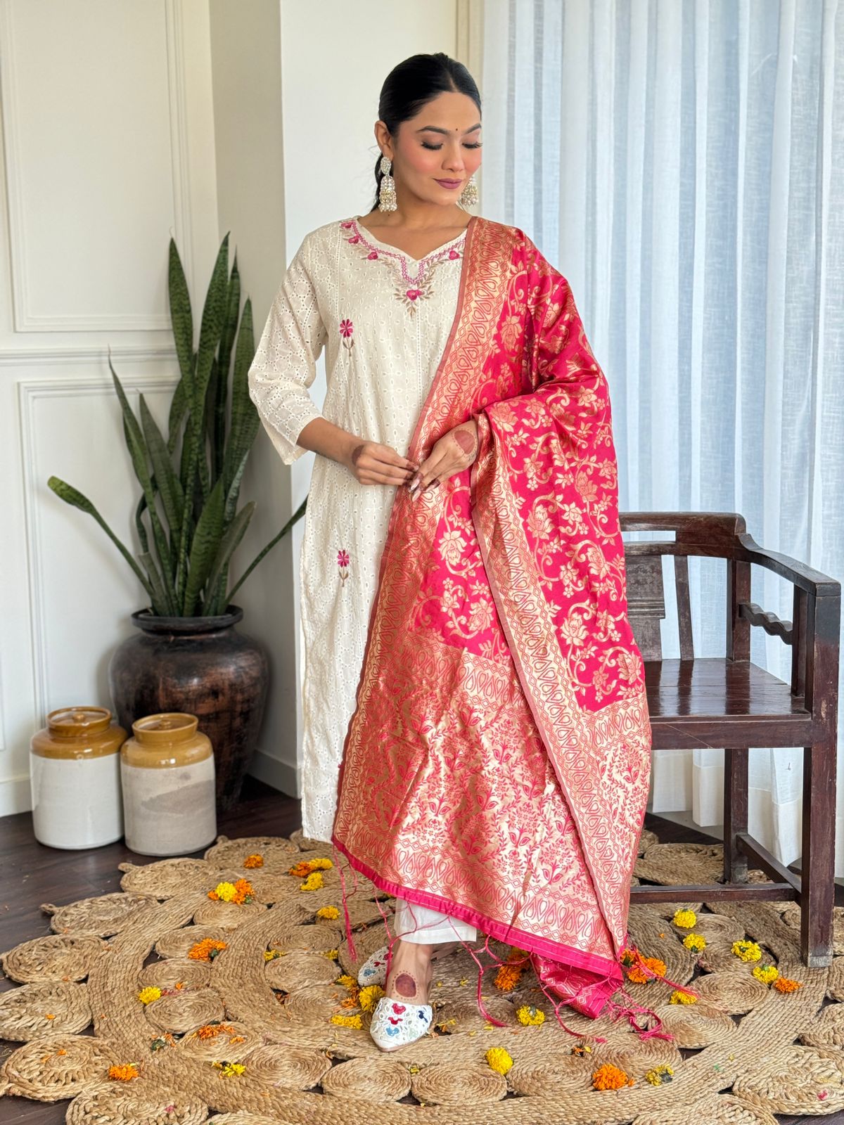 SOUTH COTTON SUIT SET FOR PARTY FESTIVE WEAR WITH HEAVY DUPATTA