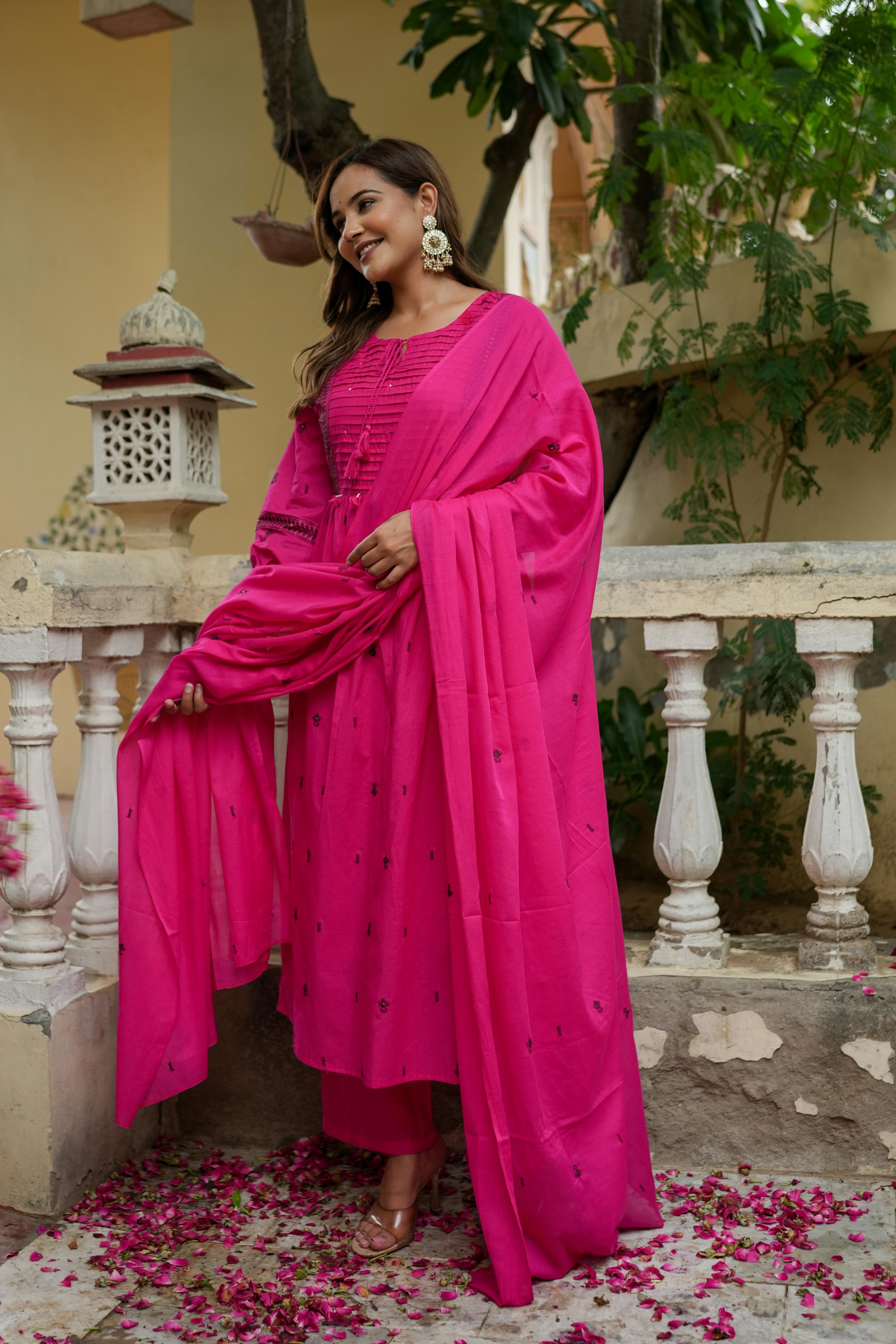 Heavy Embroidery 3 Piece Suit Set With Dupatta