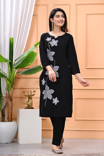 Pure Cotton Flower Print 2 Pcs Set