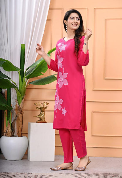 Pure Cotton Flower Print 2 Pcs Set