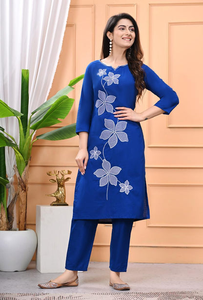 Pure Cotton Flower Print 2 Pcs Set