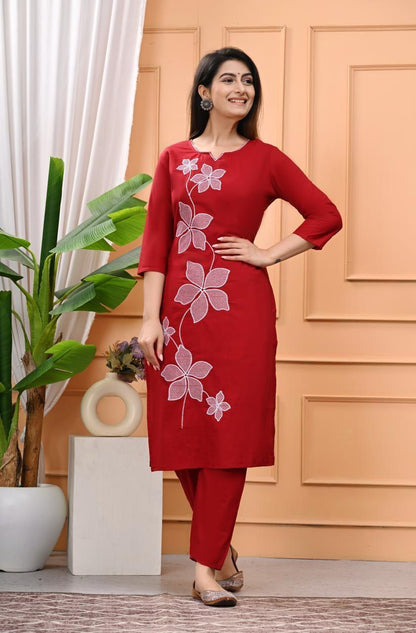 Pure Cotton Flower Print 2 Pcs Set