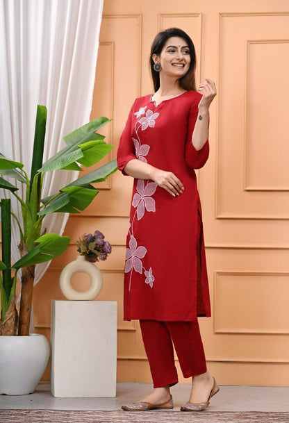 Pure Cotton Flower Print 2 Pcs Set