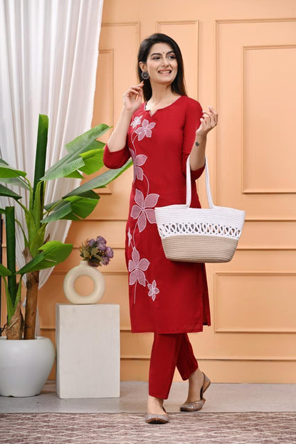 Pure Cotton Flower Print 2 Pcs Set